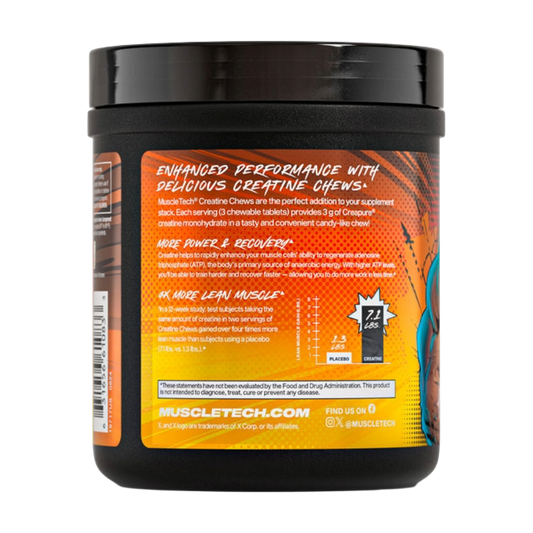 MuscleTech, Creatine Chews, Creapure Monohydrate, 90 chewable Tablets, 30 Servings