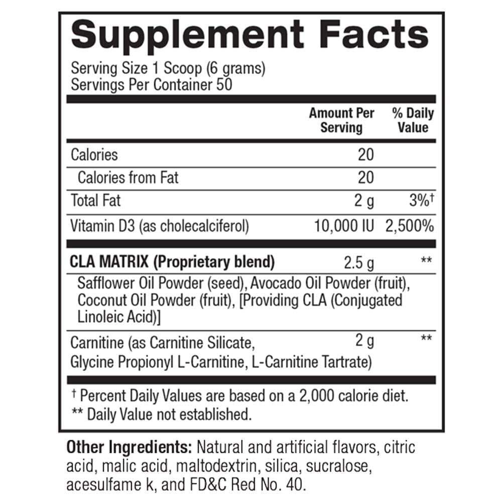 BPI Sports CLA+ Carnitine – Omega-6 Fatty Acids | Non-Stim Weight Loss Support | Rainbow Ice | 50 Servings | 350g