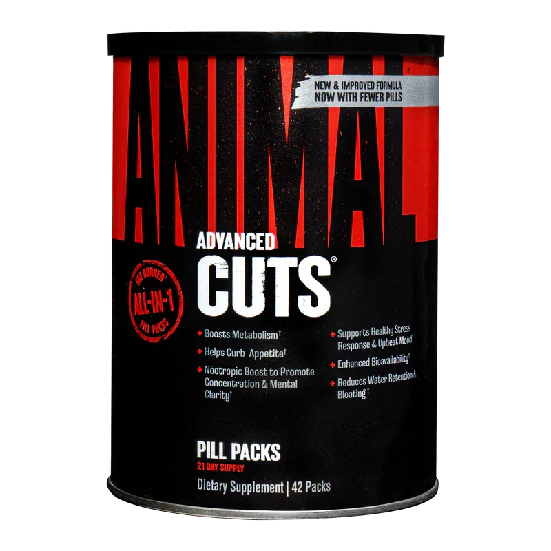 Universal Nutrition Animal Advanced Cuts – All-in-1 Pill Packs, New & Improved Formula (42 Packs / 21 Day Supply)