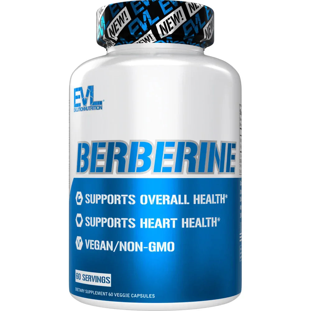 EVL Evolution Nutrition Berberine – Supports Overall & Heart Health, Vegan, Non-GMO (60 Veggie Capsules)