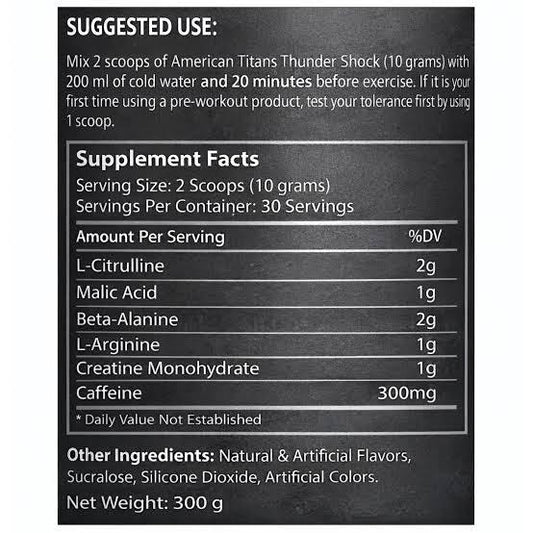 American Titans Thunder Shock Pre-Workout – Unleash Your Inner Power, Watermelon (60 Scoops)