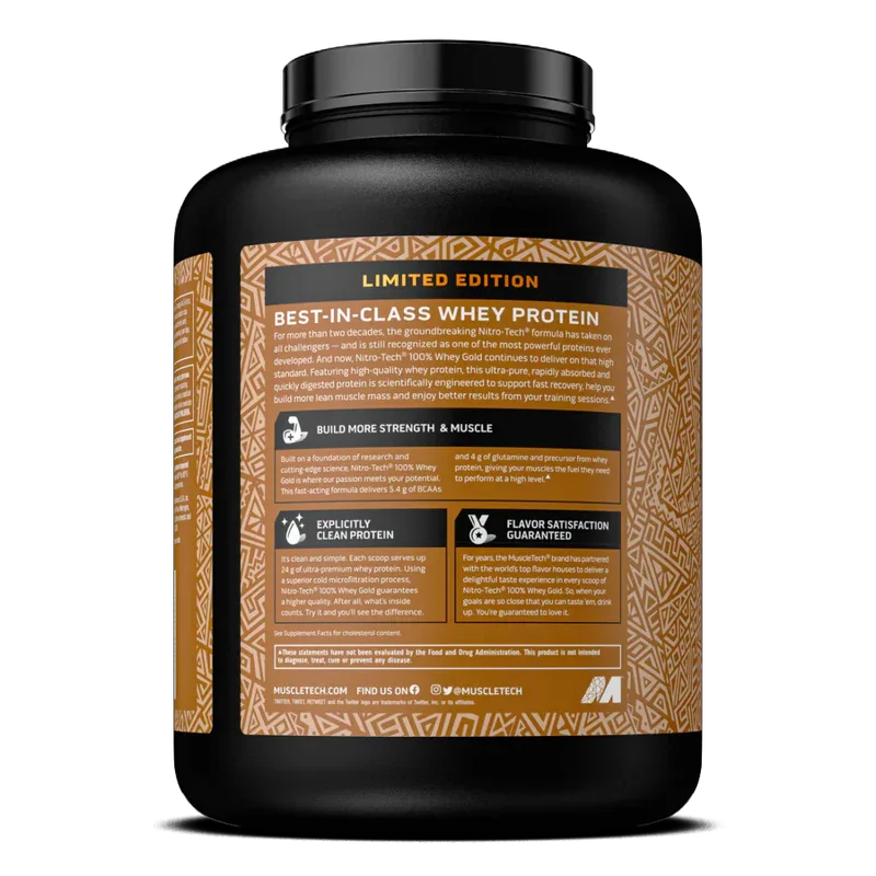 MuscleTech Nitro Tech 100% Whey Gold – Dulce de Leche | Limited Edition | 5.14 lbs