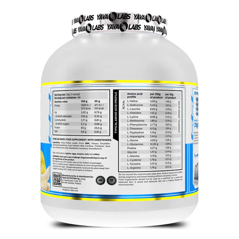 Yava Labs Pure ISO Whey Protein Isolate – (2 kg)