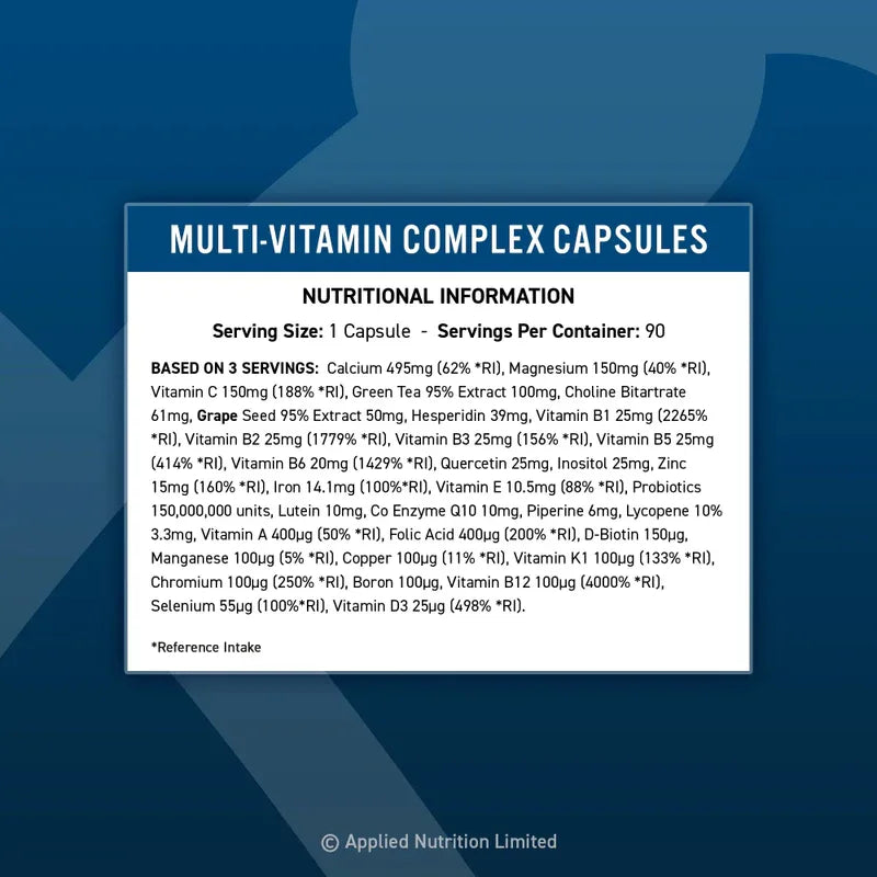 Applied Nutrition Vitality Multivitamin Complex – Highly Bioavailable | Vegan | 30 Servings | 90 Capsules