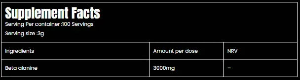 Marvelous Nutrition Beta-Alanine – Old School Formula, Gluten Free, GMP Certified (300g / 100 Servings)