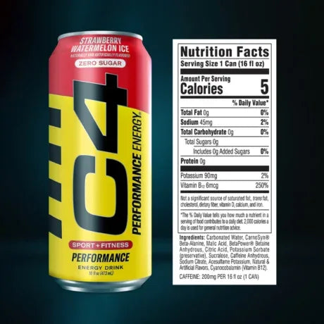 C4 Performance Energy Drink - Strawberry Watermelon Ice | Zero Sugar