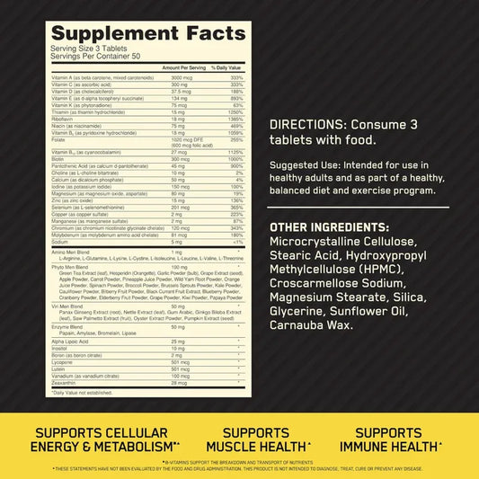 Optimum Nutrition Opti-Men Multivitamin for Active Men | 150 Tablets | 50 Servings