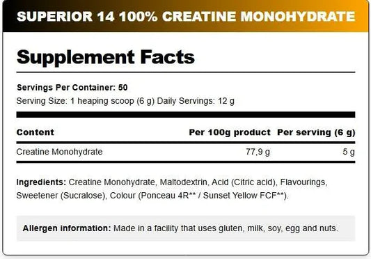 Superior 14 100% Creatine Monohydrate - Orange Flavour