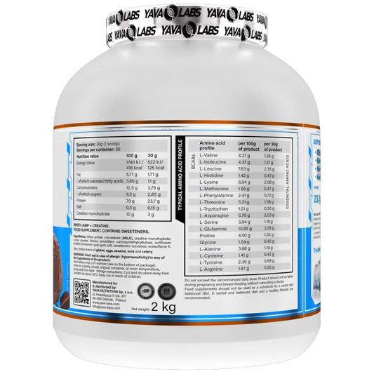 Yava Labs Whey Camp + Creatine – Strawberry Ice Cream (2 kg / 66 Servings)