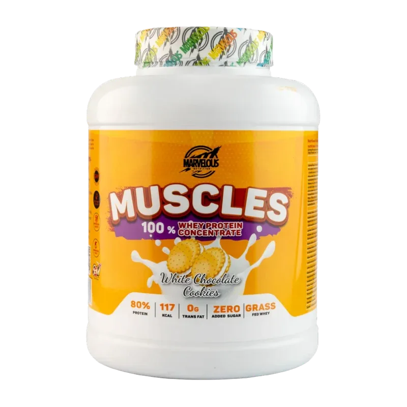 Marvelous Nutrition Muscles 100% Whey Protein Concentrate – White Chocolate Cookies