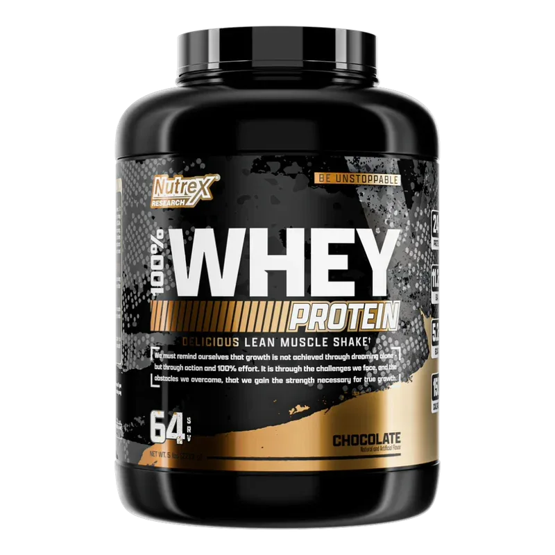 Nutrex Research 100% Whey Protein Lean Muscle Shake – Chocolate (5 lbs / 64 Servings)