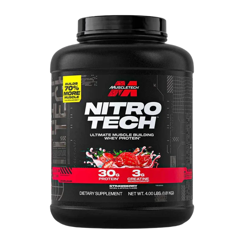 MuscleTech Nitro-Tech Ultimate Muscle Building Whey Protein – Strawberry (4 lbs / 1.81 kg)