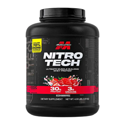 MuscleTech Nitro-Tech Ultimate Muscle Building Whey Protein – Strawberry (4 lbs / 1.81 kg)