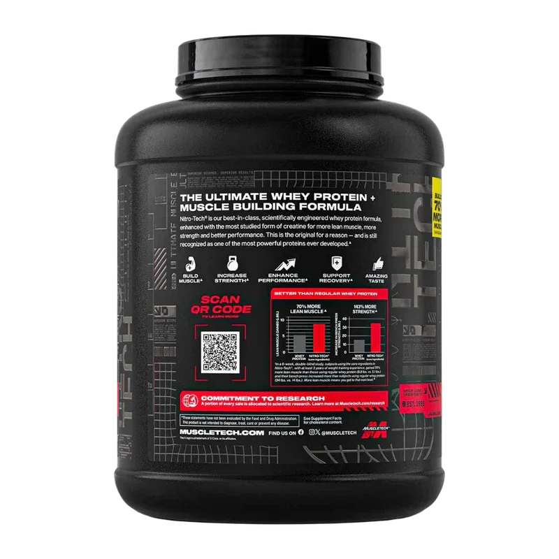 MuscleTech Nitro-Tech Ultimate Muscle Building Whey Protein – Strawberry (4 lbs / 1.81 kg)