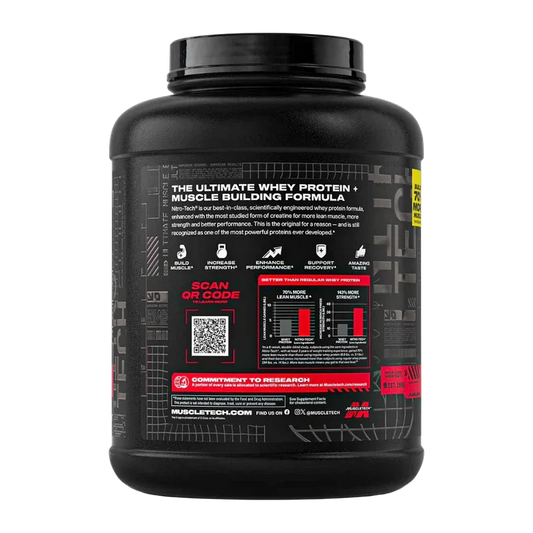 MuscleTech Nitro-Tech Ultimate Muscle Building Whey Protein – Strawberry (4 lbs / 1.81 kg)