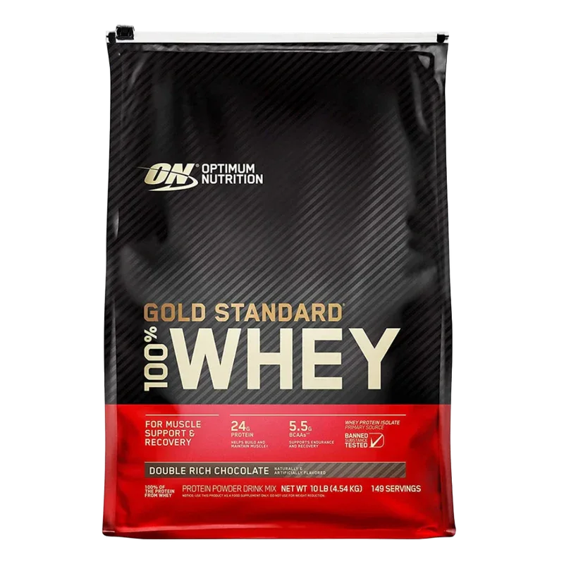Optimum Nutrition Gold Standard 100% Whey – Double Rich Chocolate | 10 lbs-149 servings
