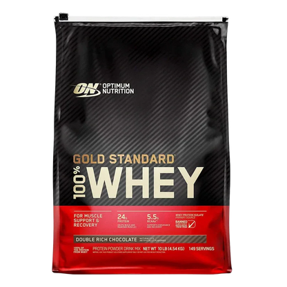 Optimum Nutrition Gold Standard 100% Whey – Double Rich Chocolate | 10 lbs-149 servings