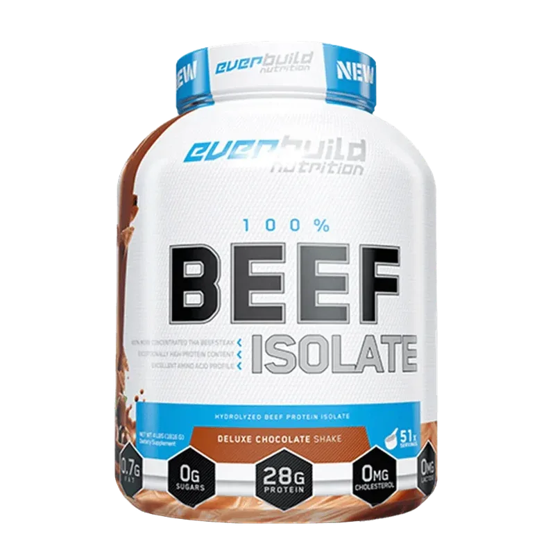 Everbuild Nutrition 100% Beef Isolate – Deluxe Chocolate Shake (4 lbs)