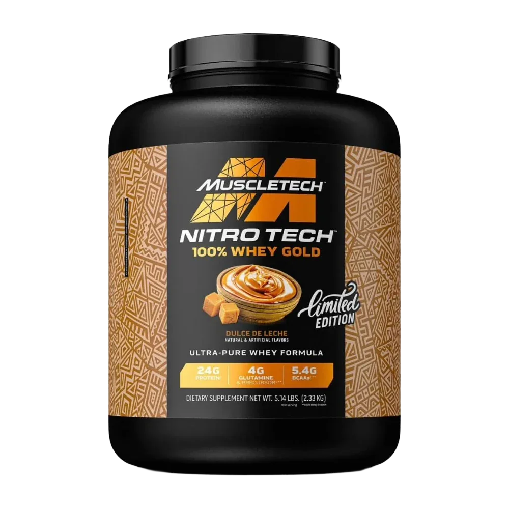 MuscleTech Nitro Tech 100% Whey Gold – Dulce de Leche | Limited Edition | 5.14 lbs