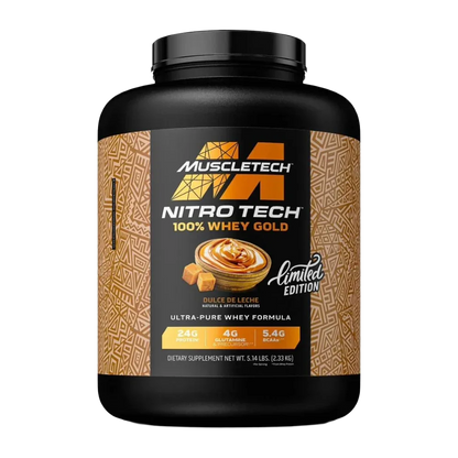 MuscleTech Nitro Tech 100% Whey Gold – Dulce de Leche | Limited Edition | 5.14 lbs