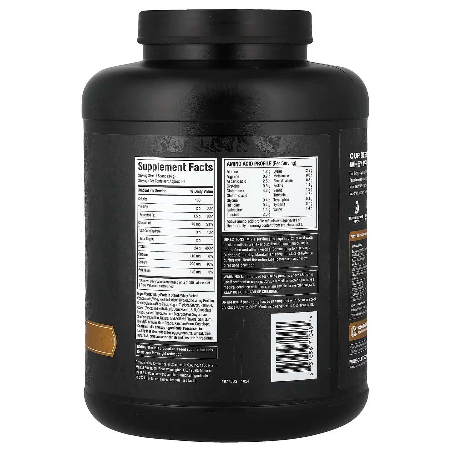 MuscleTech Nitro Tech Whey Gold – Gourmet Whey Protein | Cookies & Cream