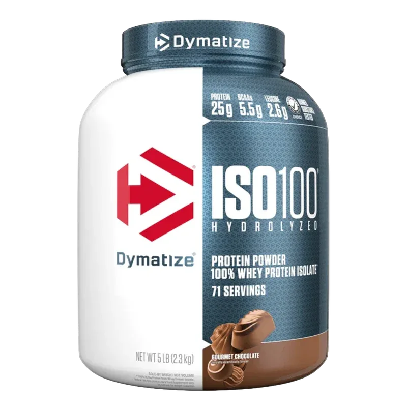 Dymatize ISO100 Hydrolyzed 100% Whey Protein Isolate – Gourmet Chocolate (5 lbs / 71 Servings)
