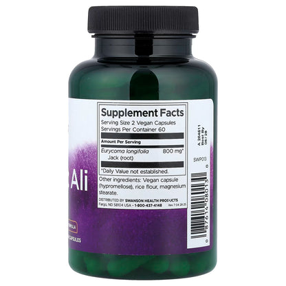 Swanson Tongkat Ali 400mg – Passion Formula | Sexual Health & Testosterone Support | 120 Capsules