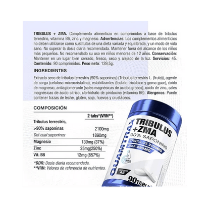 QUAMTRAX, Tribulus + ZMA, 90 Tablets, 45 Servings