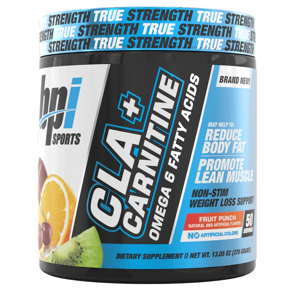 BPI Sports CLA+ Carnitine – Omega-6 Fatty Acids | Non-Stim Weight Loss Support | Rainbow Ice | 50 Servings | 350g