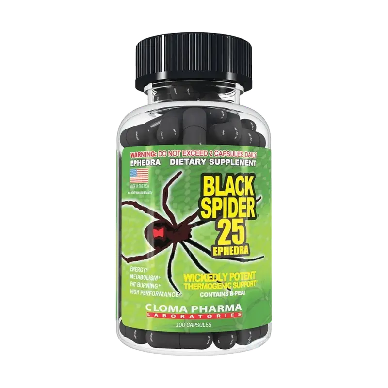 Cloma pharma, Black Spider, 100 Capsules, 100 Servings