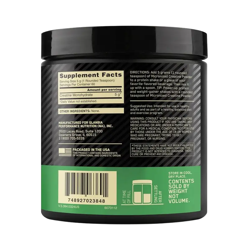 Optimum Nutrition, Micronized Creatine, 300g, 60 Servings