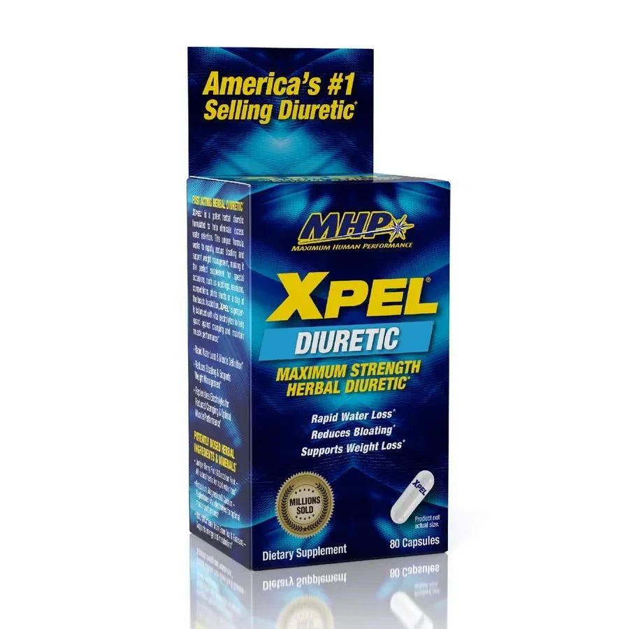 MHP Xpel Maximum Strength Herbal Diuretic – Rapid Water Loss & Bloating Reduction (80 Capsules)