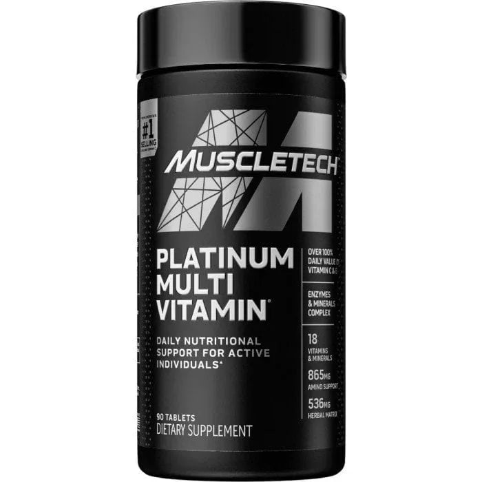 MuscleTech Platinum Multivitamin – Daily Nutritional Support for Active Individuals | 90 Tablets