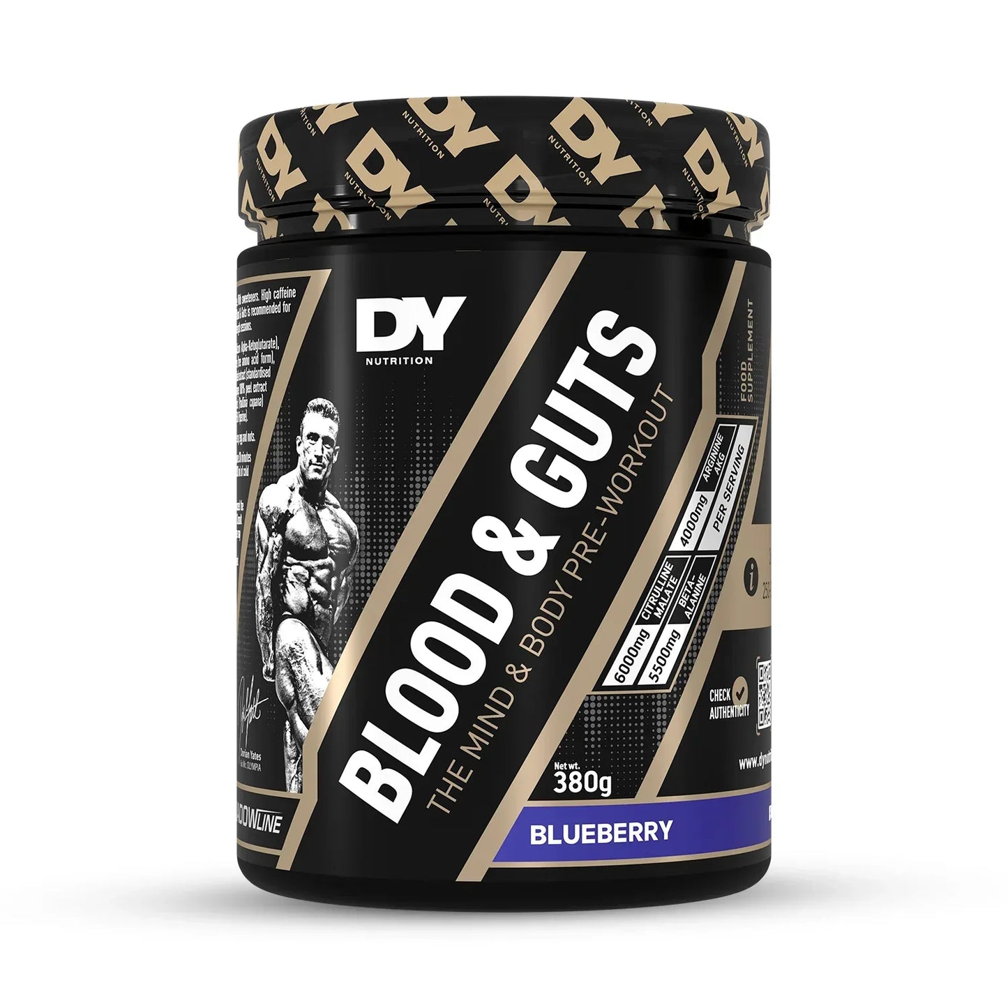DY Nutrition Blood & Guts – The Mind & Body Pre-Workout, Blueberry (380g)