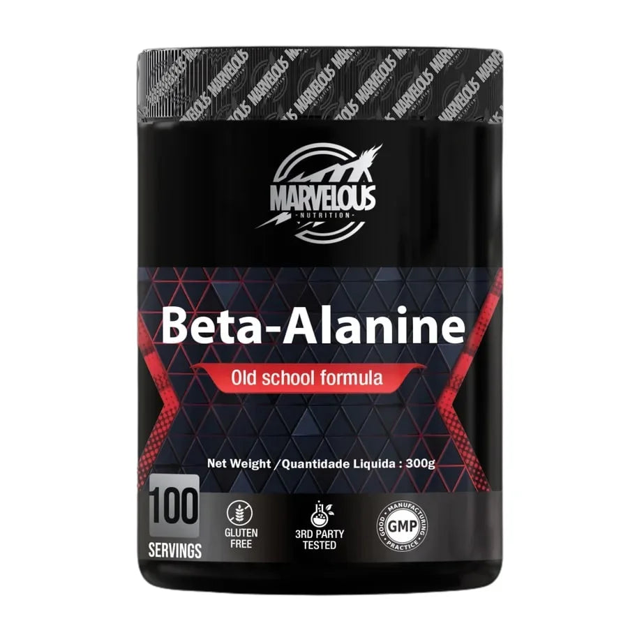 Marvelous Nutrition Beta-Alanine – Old School Formula, Gluten Free, GMP Certified (300g / 100 Servings)