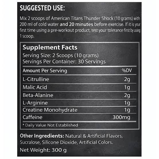 American Titans Thunder Shock Pre-Workout – Unleash Your Inner Power, Watermelon (60 Scoops)