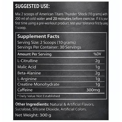 American Titans Thunder Shock Pre-Workout – Unleash Your Inner Power, Watermelon (60 Scoops)