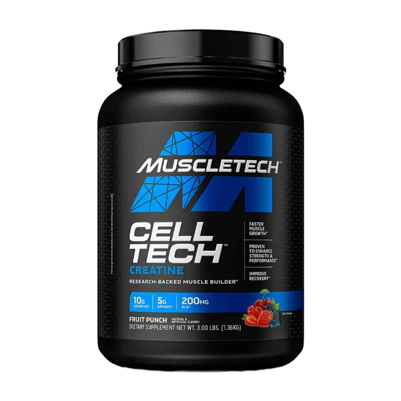 MuscleTech Cell Tech Creatine – Fruit Punch, Research-Backed Muscle Builder (1.36kg / 3lbs)