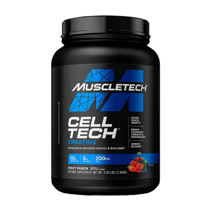 MuscleTech Cell Tech Creatine – Fruit Punch, Research-Backed Muscle Builder (1.36kg / 3lbs)