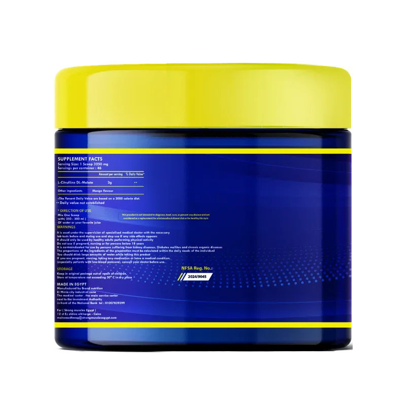 L-Citrulline DL-Malate 150g - Mango Flavour