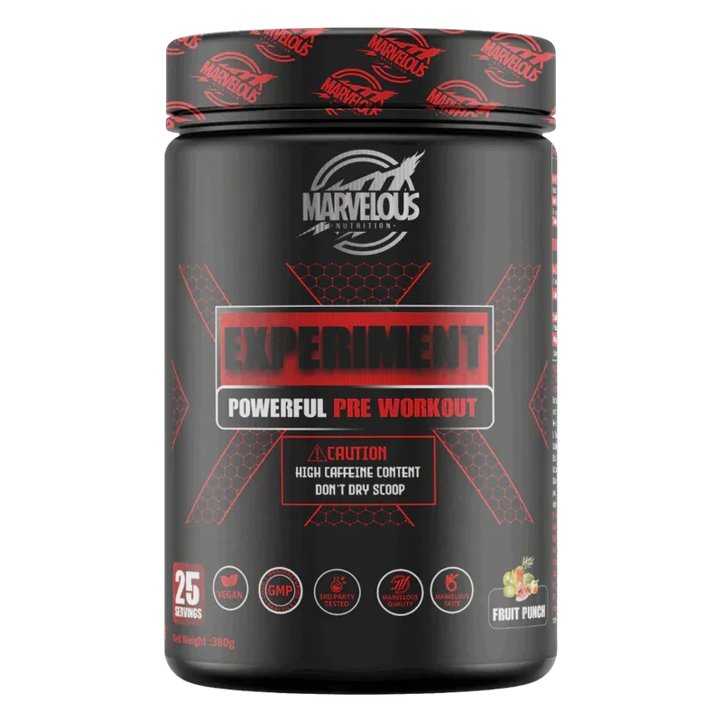 Marvelous Nutrition Experiment – Powerful Pre-Workout, High Caffeine, Fruit Punch (25 Servings)