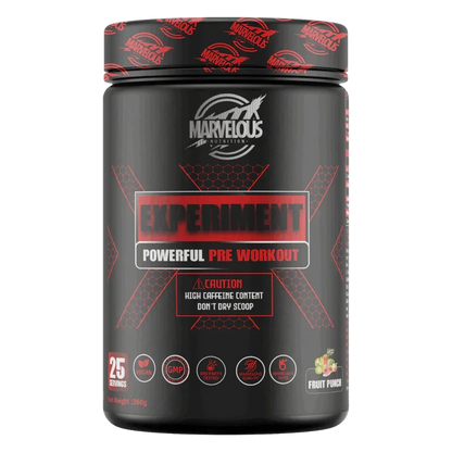 Marvelous Nutrition Experiment – Powerful Pre-Workout, High Caffeine, Fruit Punch (25 Servings)