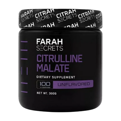 Farah Secrets Citrulline Malate – Pure Pump & Endurance, Unflavored (300g / 100 Servings)