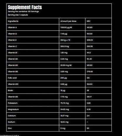 Marvelous Nutrition Vitamin – Loaded Ingredients Multivitamin | GMP Certified | 60 Servings | 60 Capsules