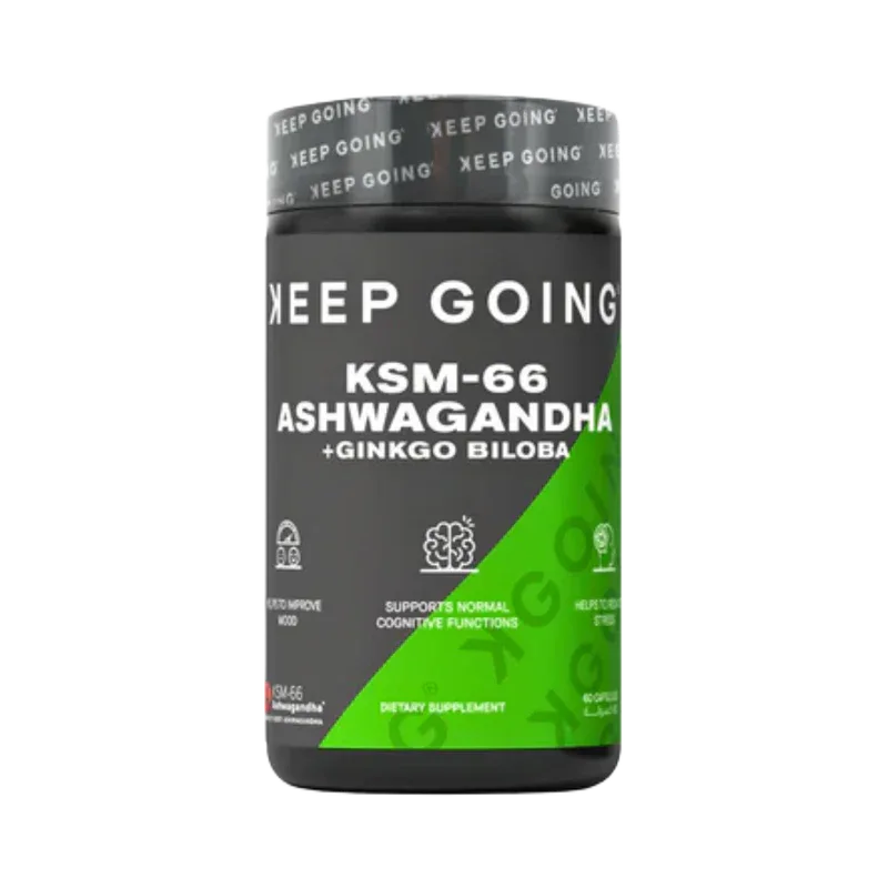 Keep Going KSM-66 Ashwagandha + Ginkgo Biloba – Mood, Cognition & Stress Support (60 Capsules)