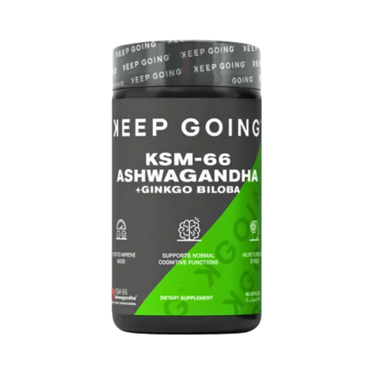 Keep Going KSM-66 Ashwagandha + Ginkgo Biloba – Mood, Cognition & Stress Support (60 Capsules)