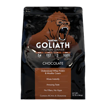 Syntrax Goliath Protein Gainer – Chocolate (12lbs / 5.44kg)