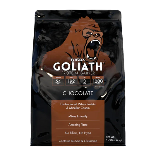 Syntrax Goliath Protein Gainer – Chocolate (12lbs / 5.44kg)