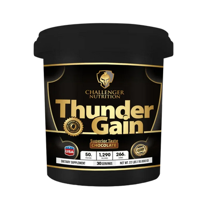 Challenger Nutrition Thunder Gain Mass Gainer – Chocolate (10,000g / 22lbs / 30 Servings)