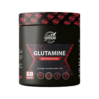 Marvelous Nutrition Glutamine Old School Formula – Vegan & GMP Certified (300g / 60 Servings)
